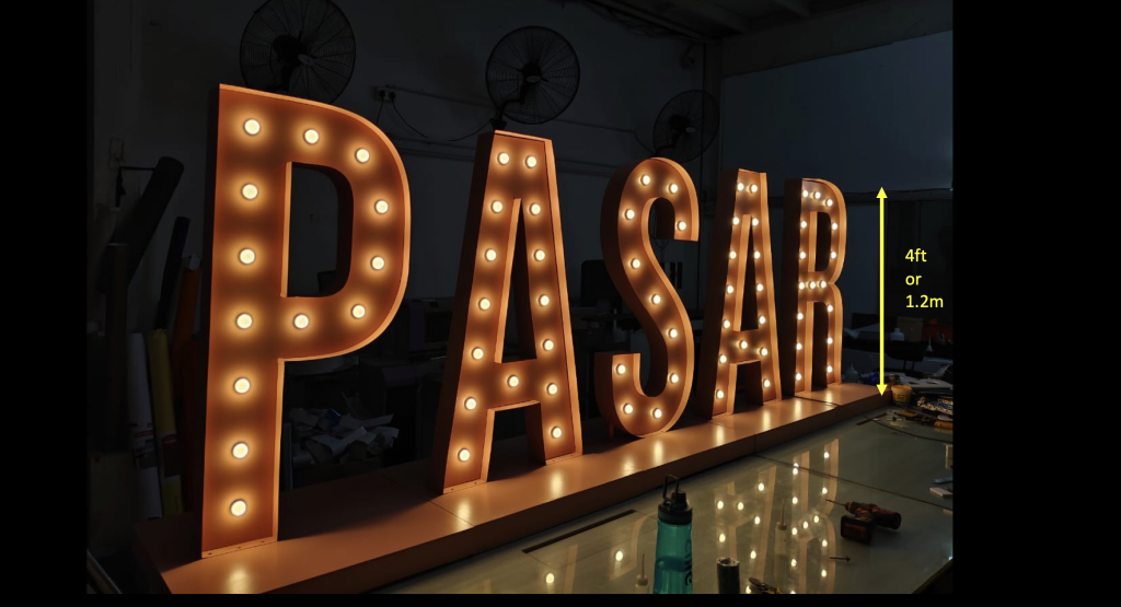 Custom 3D giant letters for Singapore event rental